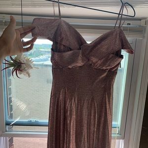 off the shoulder pretty in pink mermaid dress